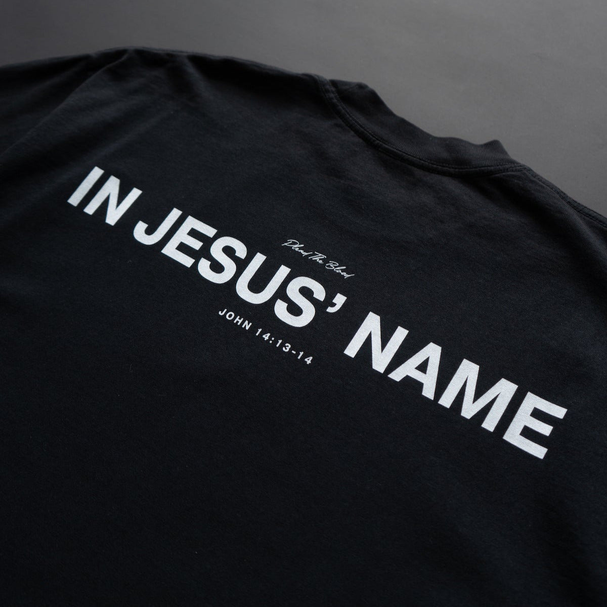 IN JESUS' NAME OVERSIZE T-SHIRT IN BLACK