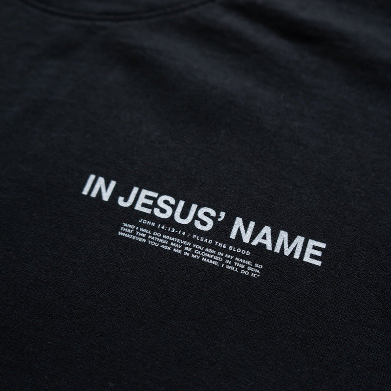 IN JESUS' NAME OVERSIZE T-SHIRT IN BLACK