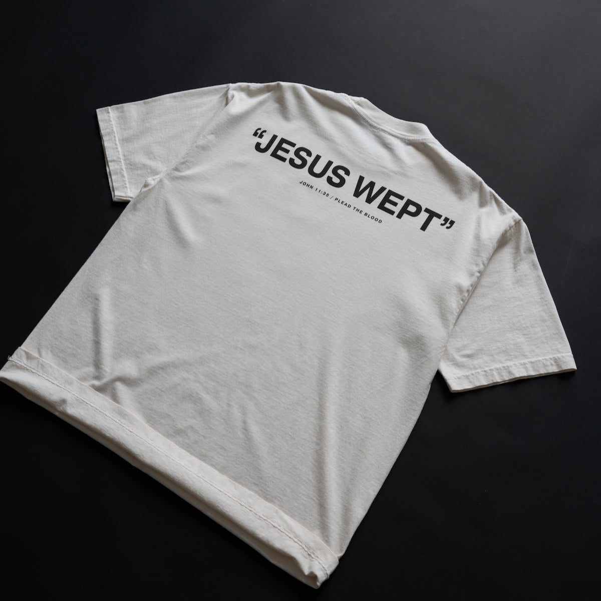 JESUS WEPT OVERSIZE T-SHIRT IN CREAM