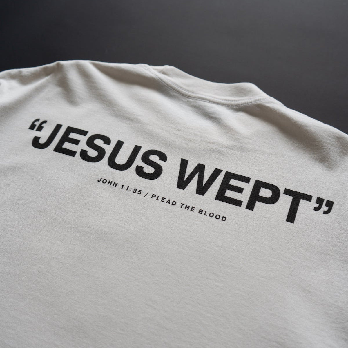 JESUS WEPT OVERSIZE T-SHIRT IN CREAM