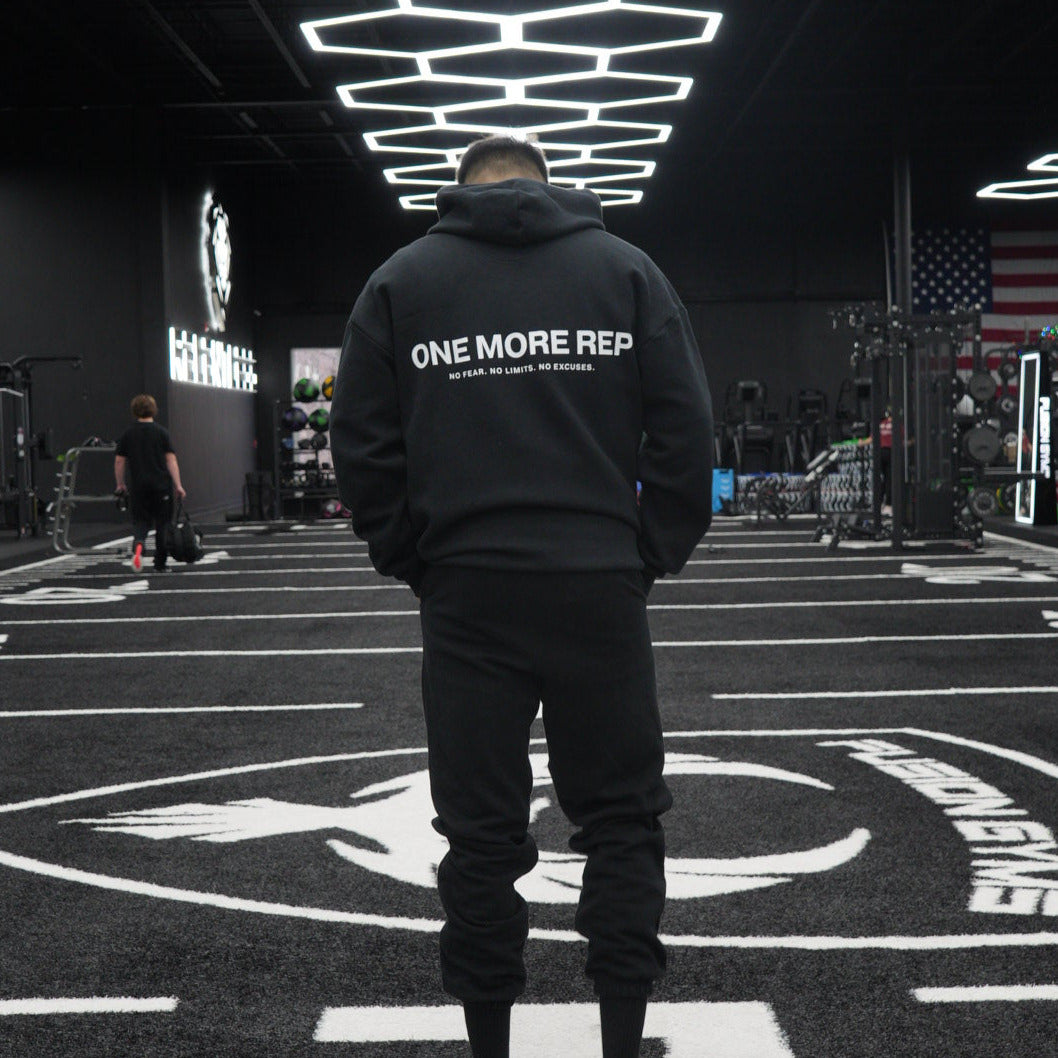 ONE MORE REP HOODIE IN BLACK