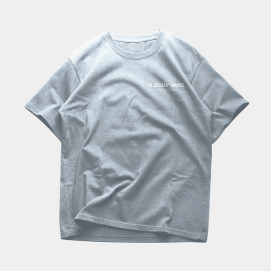IN JESUS' NAME OVERSIZE T-SHIRT IN LIGHT BLUE