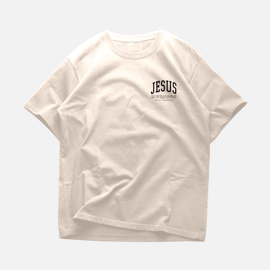JESUS IS THE ONLY WAY OVERSIZE T-SHIRT IN CREAM