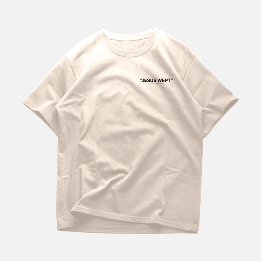 JESUS WEPT OVERSIZE T-SHIRT IN CREAM