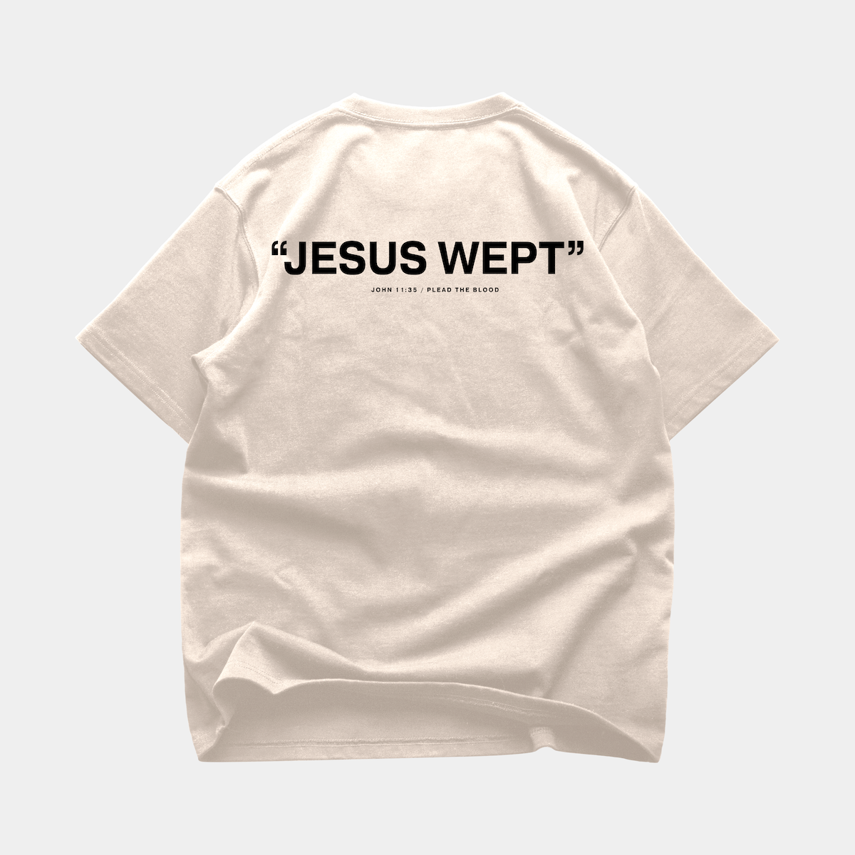 JESUS WEPT OVERSIZE T-SHIRT IN CREAM