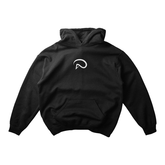 PUFF PRINT WISDOM HOODIE IN BLACK