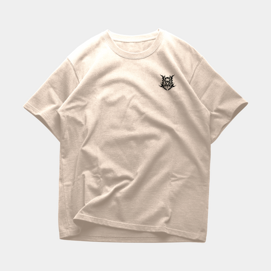 YIN YANG LIGHT & DARKNESS OVERSIZE T-SHIRT IN BEIGE