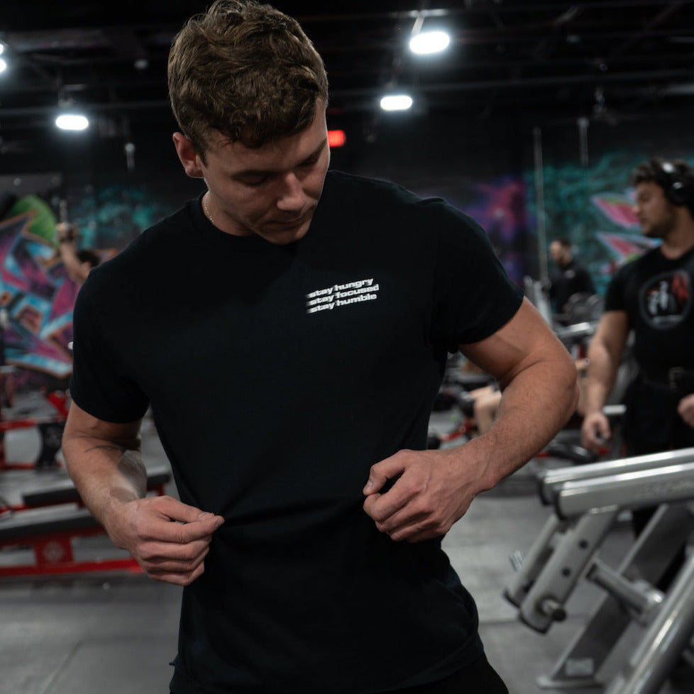 STAY HUNGRY, FOCUSED, HUMBLE SPEED REGULAR T-SHIRT