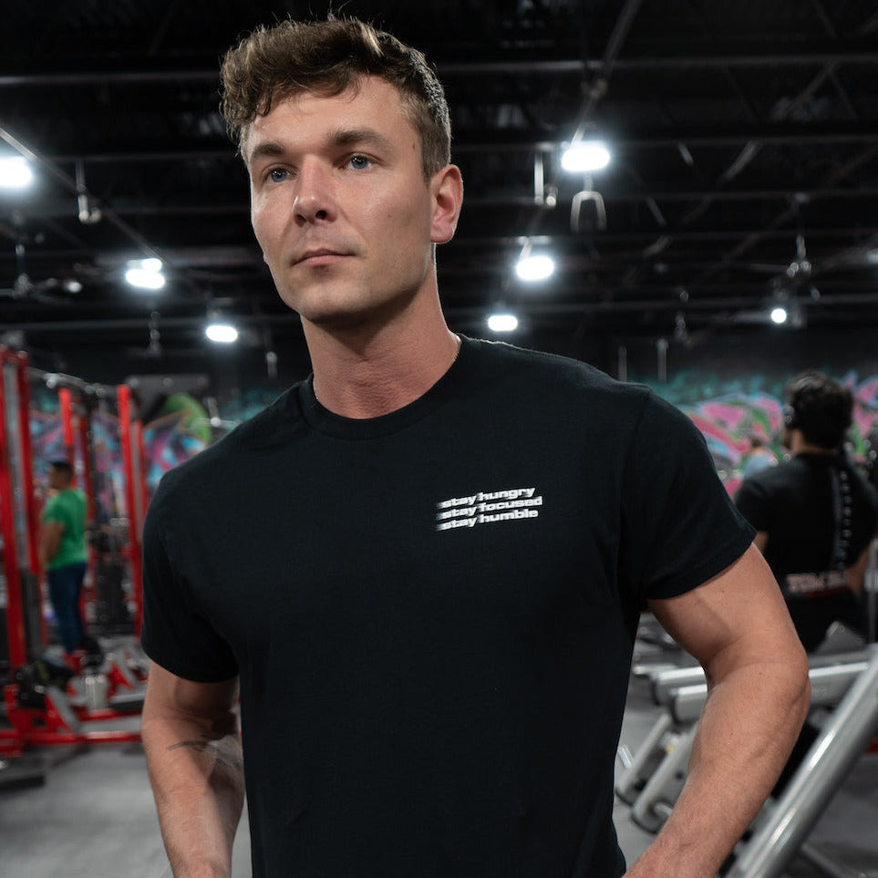 STAY HUNGRY, FOCUSED, HUMBLE SPEED REGULAR T-SHIRT