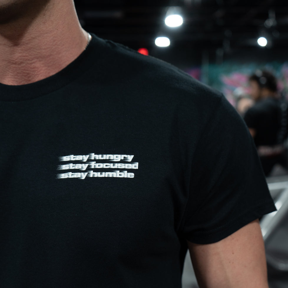 STAY HUNGRY, FOCUSED, HUMBLE SPEED REGULAR T-SHIRT