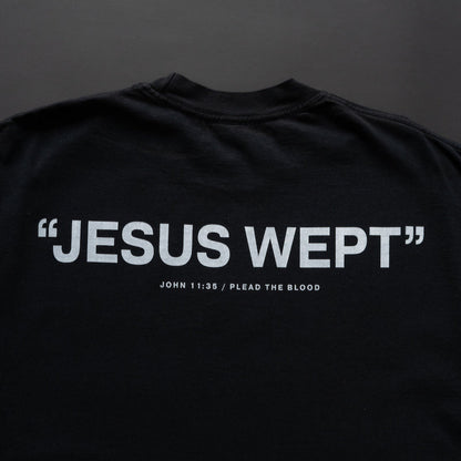 JESUS WEPT OVERSIZE T-SHIRT IN BLACK