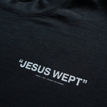 JESUS WEPT OVERSIZE T-SHIRT IN BLACK