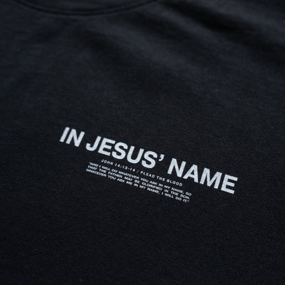 IN JESUS' NAME OVERSIZE T-SHIRT IN BLACK