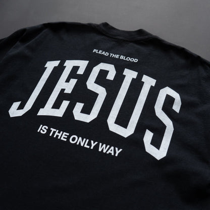 JESUS IS THE ONLY WAY OVERSIZE T-SHIRT IN BLACK