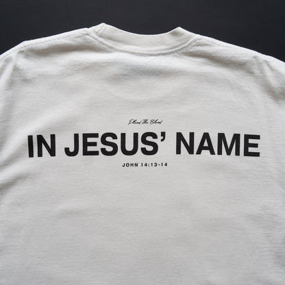 IN JESUS' NAME OVERSIZE T-SHIRT IN CREAM