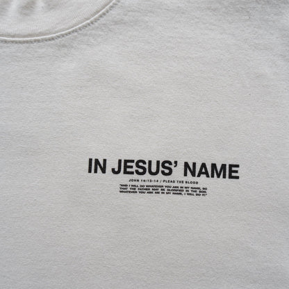 IN JESUS' NAME OVERSIZE T-SHIRT IN CREAM