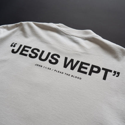 JESUS WEPT OVERSIZE T-SHIRT IN CREAM