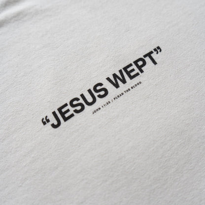 JESUS WEPT OVERSIZE T-SHIRT IN CREAM