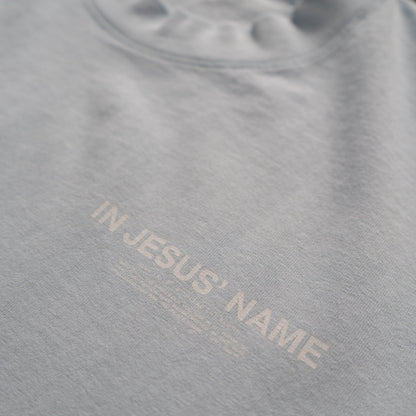 IN JESUS' NAME OVERSIZE T-SHIRT IN LIGHT BLUE