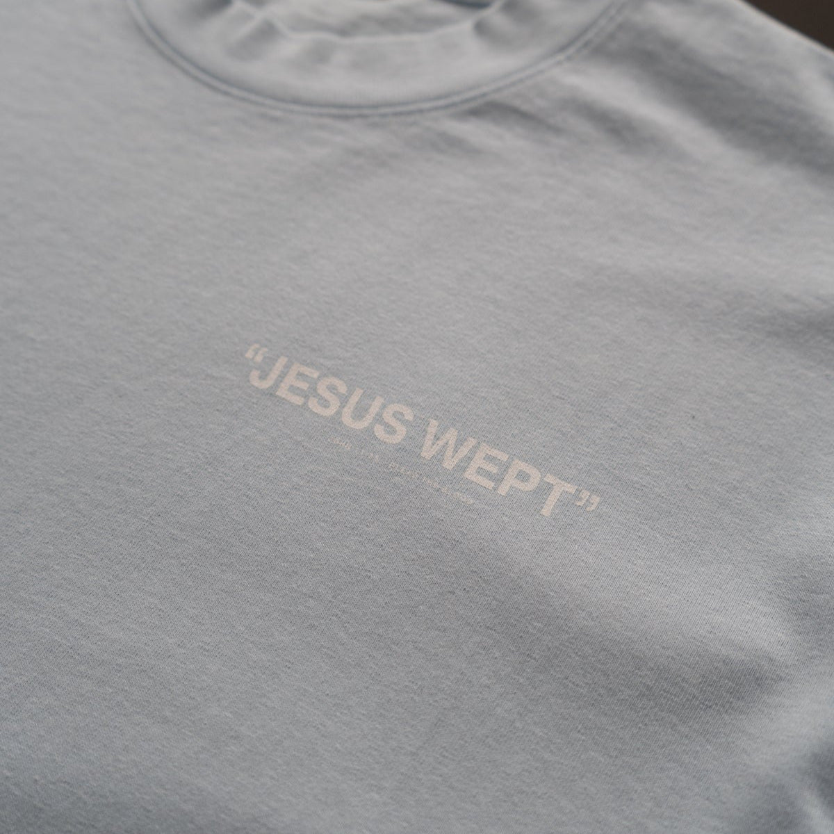JESUS WEPT OVERSIZE T-SHIRT IN LIGHT BLUE
