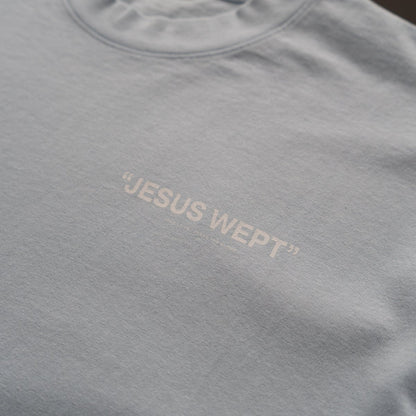 JESUS WEPT OVERSIZE T-SHIRT IN LIGHT BLUE