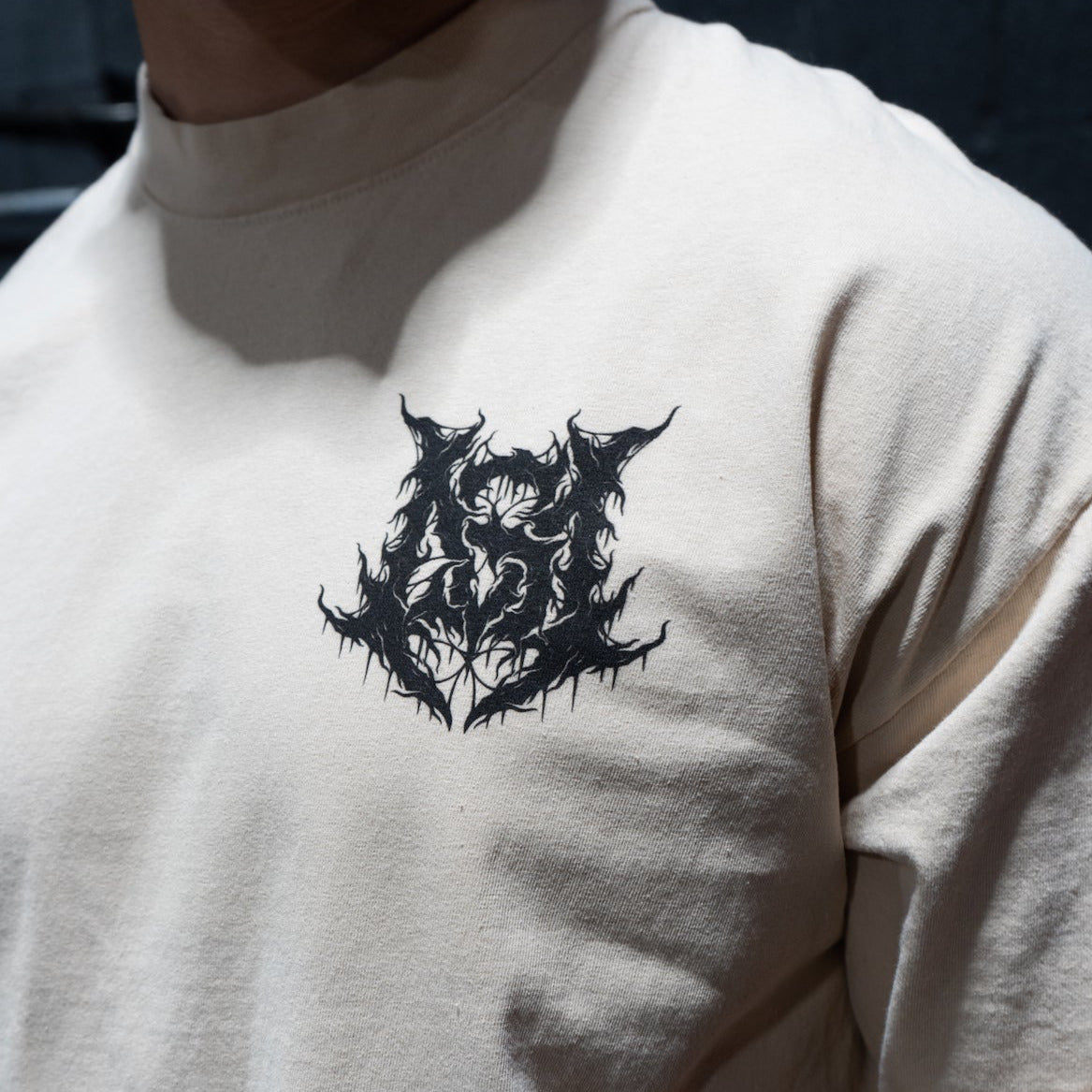 YIN YANG LIGHT & DARKNESS OVERSIZE T-SHIRT IN BEIGE
