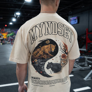 
                  
                    Load image into Gallery viewer, YINYANG HEAVEN &amp;amp; EARTH OVERSIZE T-SHIRT IN BEIGE
                  
                