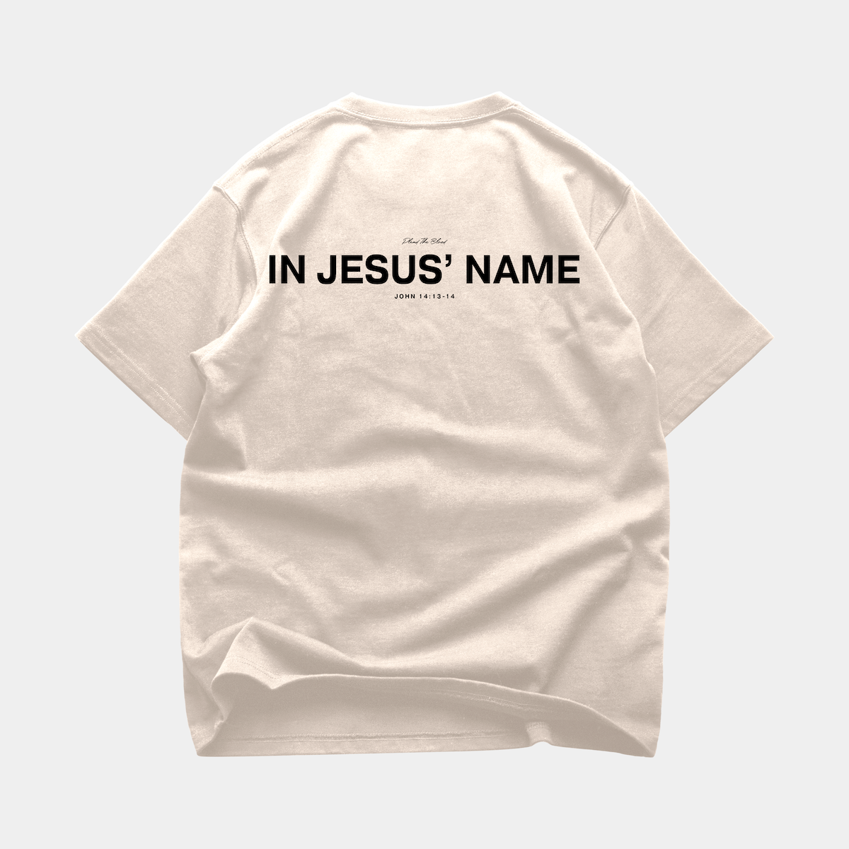 IN JESUS' NAME OVERSIZE T-SHIRT IN CREAM