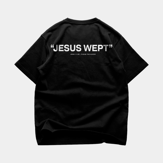 JESUS WEPT OVERSIZE T-SHIRT IN BLACK