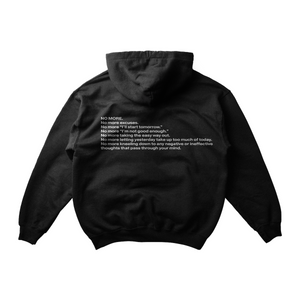 
                  
                    Load image into Gallery viewer, NO EXCUSES HOODIE IN BLACK
                  
                