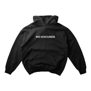 
                  
                    Load image into Gallery viewer, NO EXCUSES HOODIE IN BLACK
                  
                