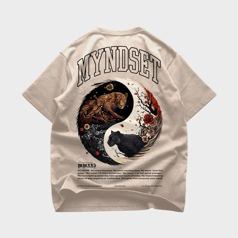 YINYANG HEAVEN & EARTH OVERSIZE T-SHIRT IN BEIGE