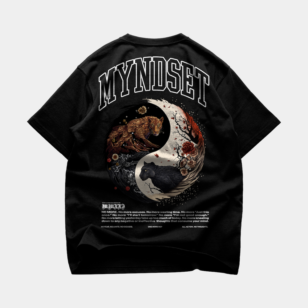 YINYANG HEAVEN & EARTH OVERSIZE T-SHIRT IN BLACK