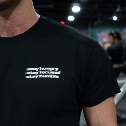 STAY HUNGRY, FOCUSED, HUMBLE SPEED REGULAR T-SHIRT