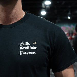 
                  
                    Load image into Gallery viewer, FAITH. GRATITUDE. PURPOSE. REGULAR T-SHIRT
                  
                